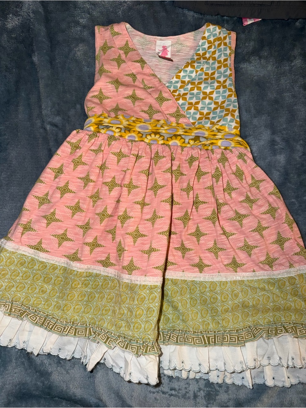 Matilda Jane Pink & Yellow Floral Patchwork Girls Dress